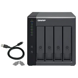 QNAP TR-004 Caja de Expansión DAS y RAID USB 3.2 Gen 1 con 4 Bahías para Discos SATA de 3.5" o 2.5", Formato Torre, para PC y NAS